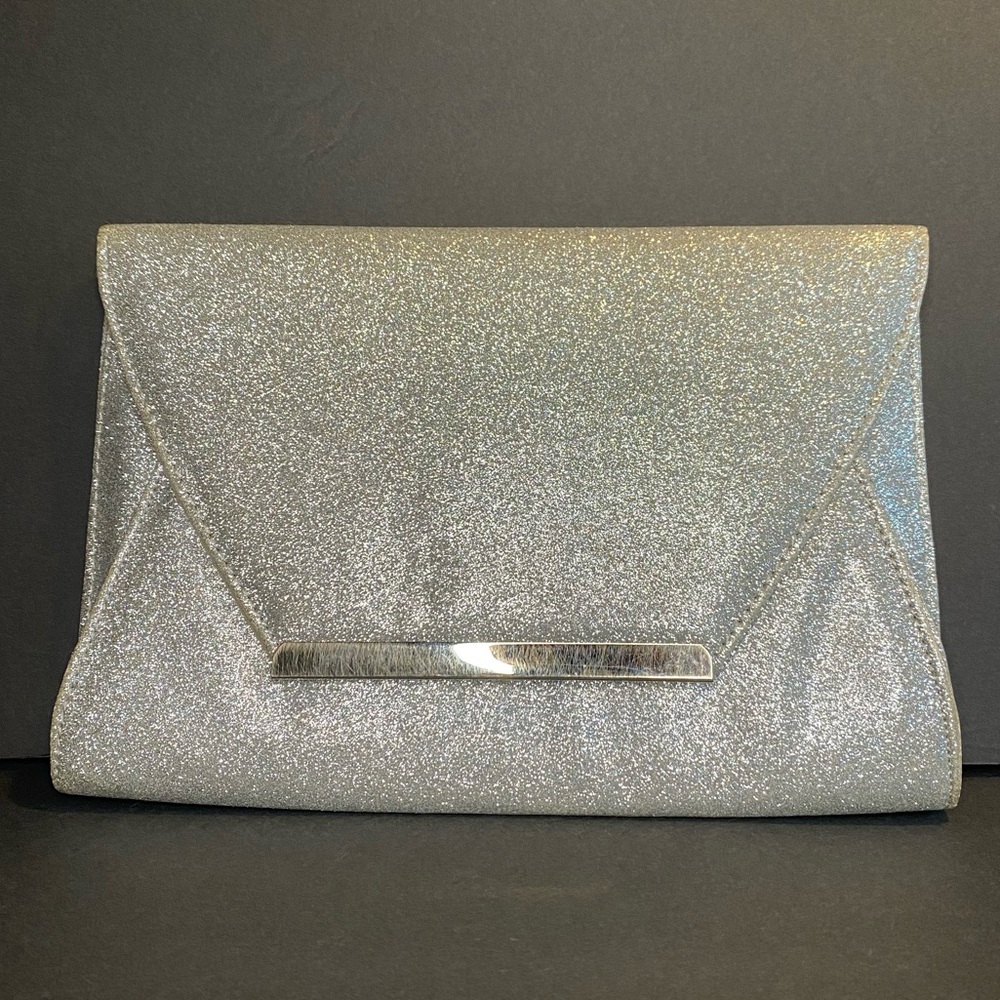 NWT Apt. 9 Silver Glittery Clutch